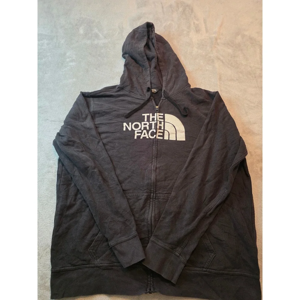 The North Face Sweatshirt Mens Black Xl  Full Zip Logo Hoodie Regular Fit